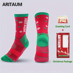 ARITAUM Christmas Socks Men Women Athletic Crew Arch Compression Socks