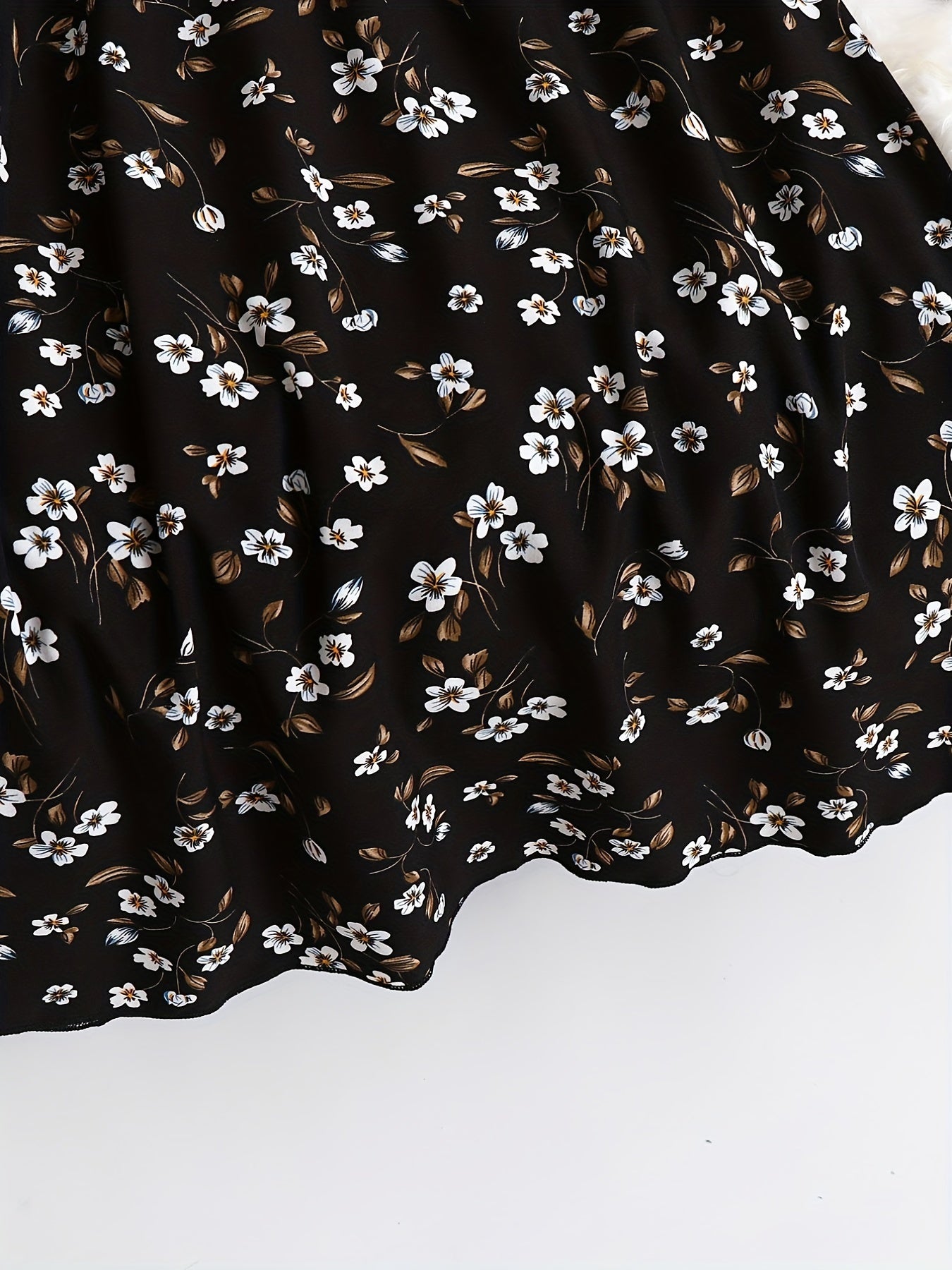 Floral Print Maxi Skirt High Rise Elastic Pleated