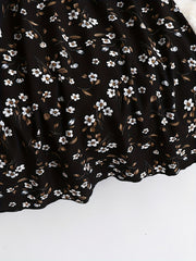 Floral Print Maxi Skirt High Rise Elastic Pleated