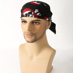 Men's Skull Print Square Scarf
