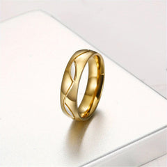 Classic 18k Plated Couples Stainless Steel Ring