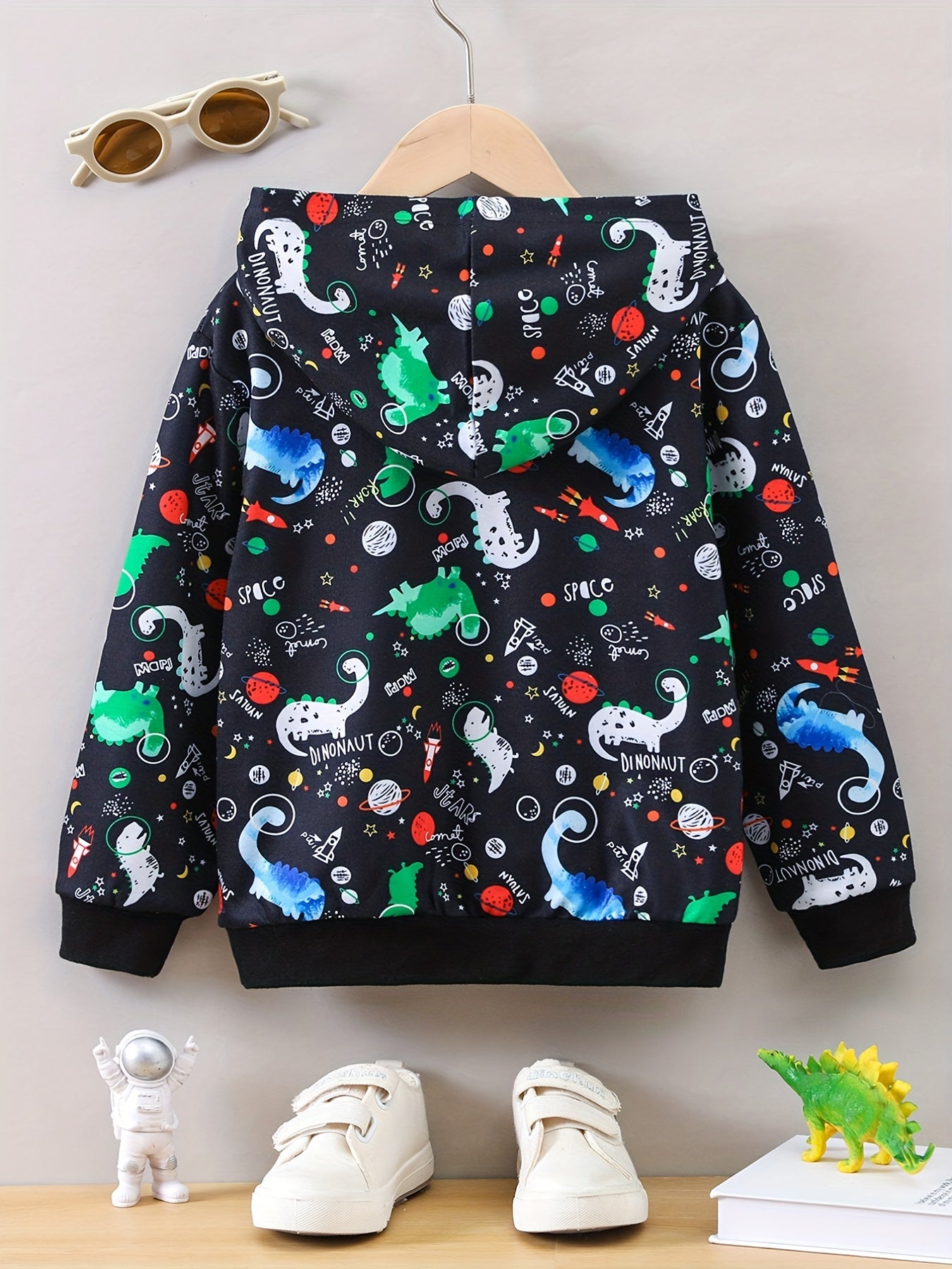 Space Dinosaur Boys Hooded Sweatshirt