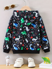 Space Dinosaur Boys Hooded Sweatshirt