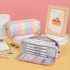 Large Capacity Colorful Pencil Case for Elementary School
