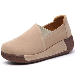 Women's Platform Slip On Loafers Solid Comfortable Non Slip Shoes