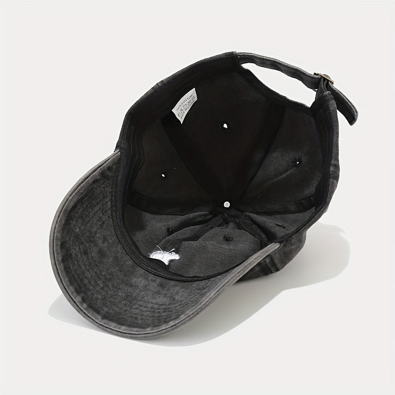 Washed Soft Top Bear Embroidery Baseball Cap Adjustable Dad Hat