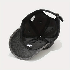 Washed Soft Top Bear Embroidery Baseball Cap Adjustable Dad Hat