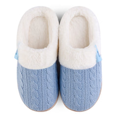 Women's Knitted Slippers Memory Foam Plush Lined Comfort Indoor Shoes