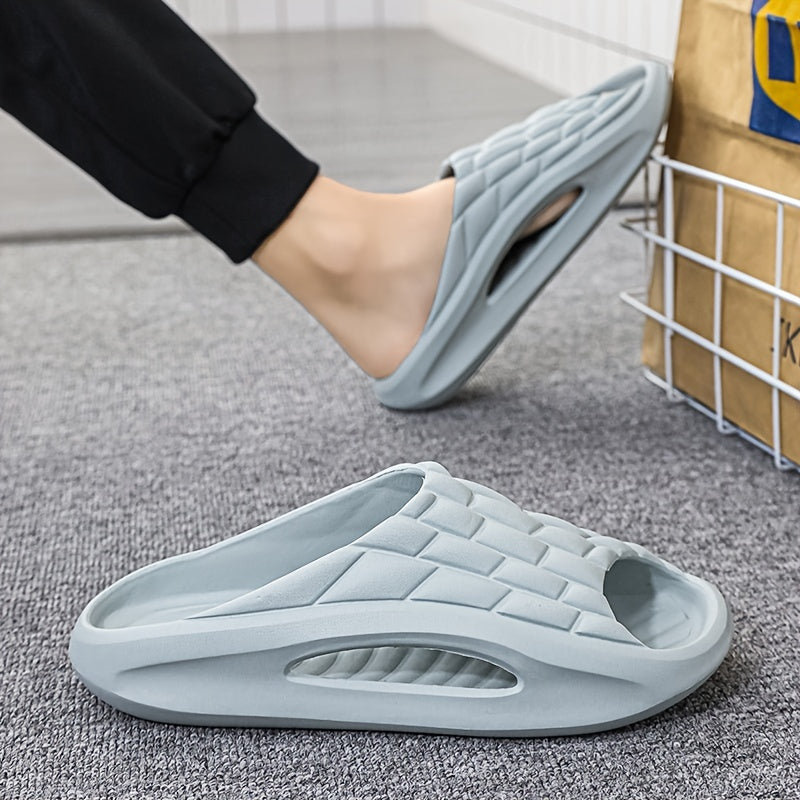 Men's Embossed Pattern Slides Casual Slippers