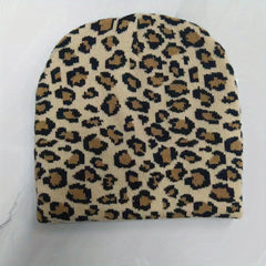 Sport Knit Beanie Hat Leopard Jacquard Autumn Winter Warm Ski Cold Hat