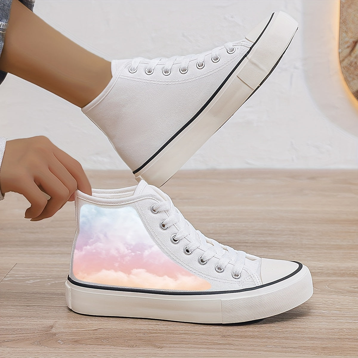 Warm Plush Lined Chunky Canvas Sneakers
