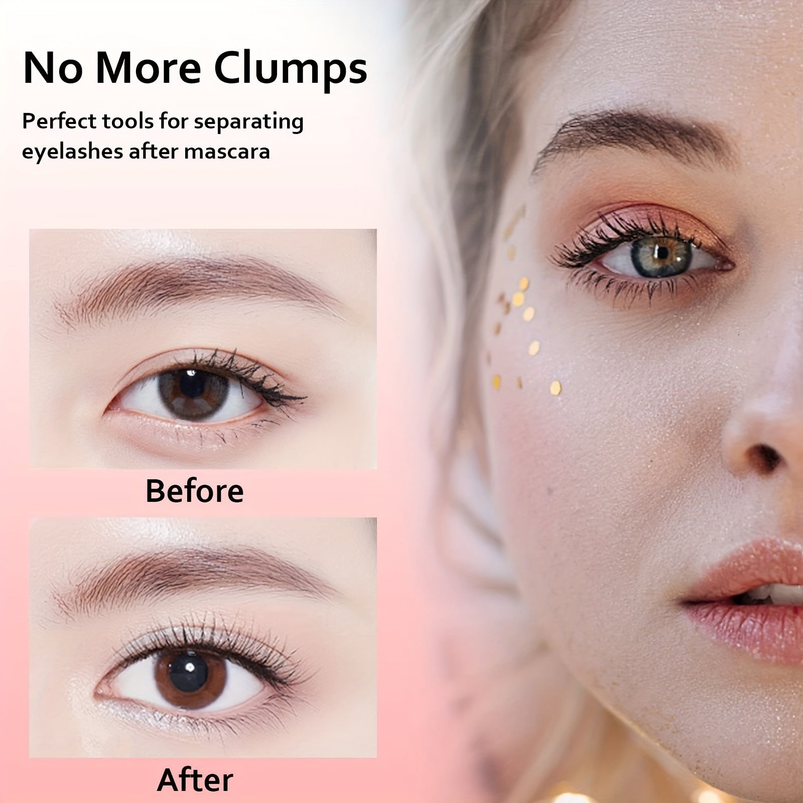 Metal Teeth Eyelash Comb Makeup Mascara Applicator