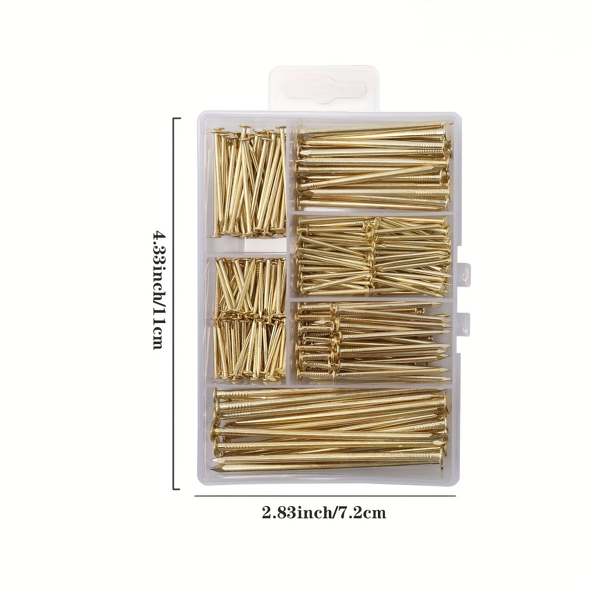 280pcs 6 Sizes Galvanized Nails Assortment Kit with Storage Box