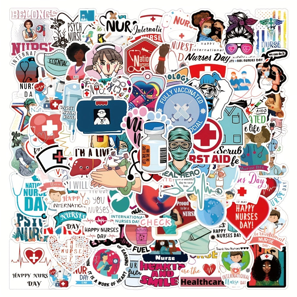 113pcs Nurse Stickers Vinyl Nursing Stickers Decals Laptops Water Bottles