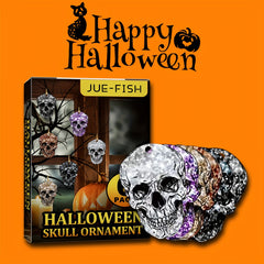 6pcs Hanging Skull Heads Halloween Decor Props