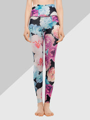 Floral Print High Waist Yoga Leggings Butt Lifting Slimming Sports Pants