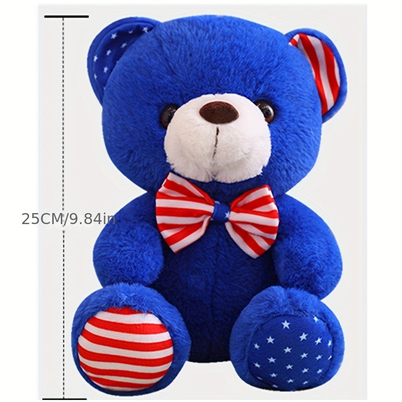 American Flag Teddy Bear Plush Toy Carnival Bow Tie Bear Gift