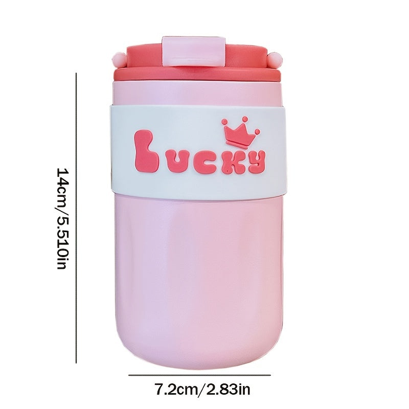 420ml Lucky Insulation Cup Girl Portable Stainless Steel Water Cup