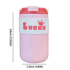 420ml Lucky Insulation Cup Girl Portable Stainless Steel Water Cup