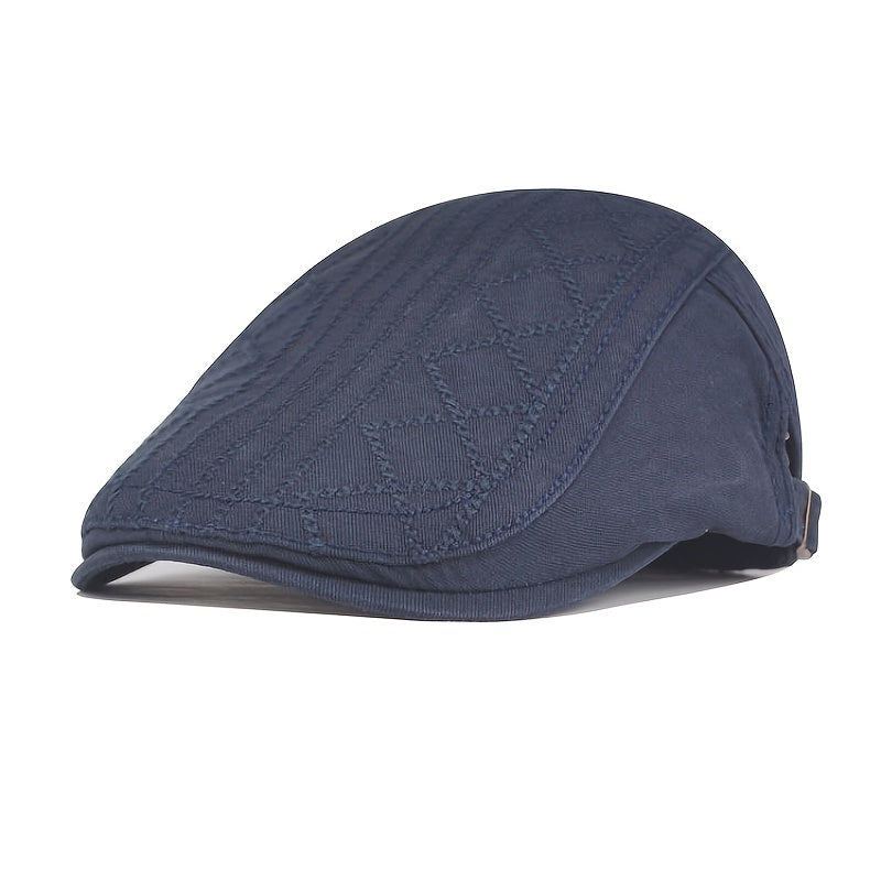 Men's Embroidered Cotton Beret Hat