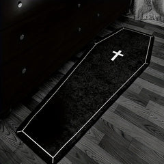 1pc Cross Pattern Gothic Halloween Bedside Blanket Carpet