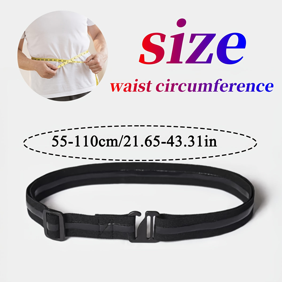Men'S Anti Slip Elastic Waistband Adjustable Buckle Mesh Fabric Business Casual
