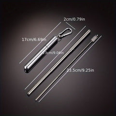 304 Stainless Steel Retractable Coffee Straw Telescopic Milk Tea Stirring Straw