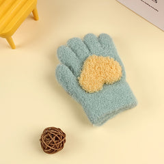 Kids Winter Love Gloves Full Finger Baby Warm Coldproof Gloves