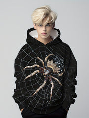 Spider 3D Print Boys Casual Hoodie Long Sleeve Sweatshirt