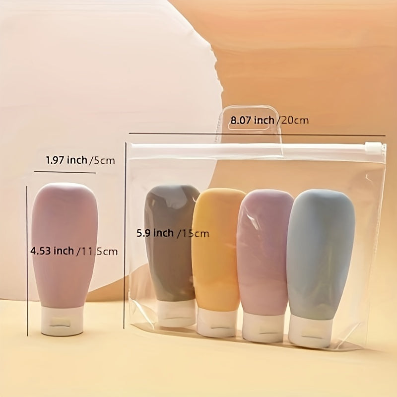 4pcs Travel Bottles Set Refillable Cosmetic Containers Shampoo Shower Gel