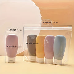 4pcs Travel Bottles Set Refillable Cosmetic Containers Shampoo Shower Gel