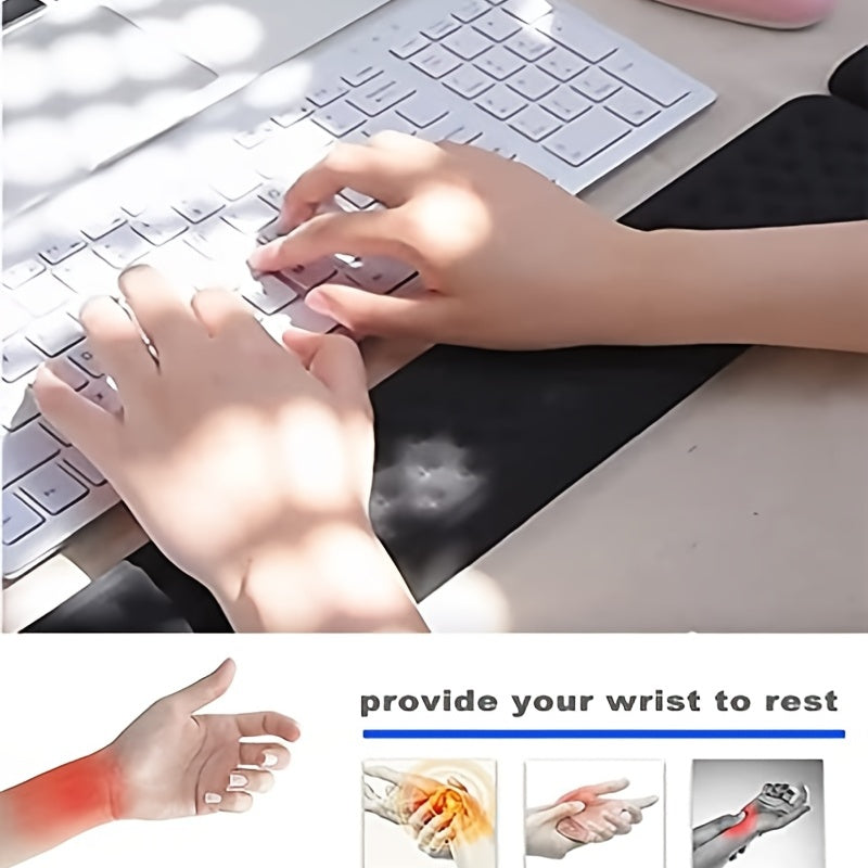 Memory Foam Keyboard & Mouse Wrist Rest Pad Ergonomic Support Non Slip Base