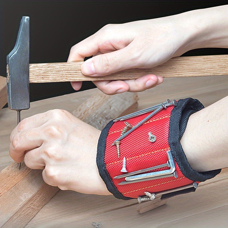 Magnetic Wrist Strap With Pockets Toolkit Picker