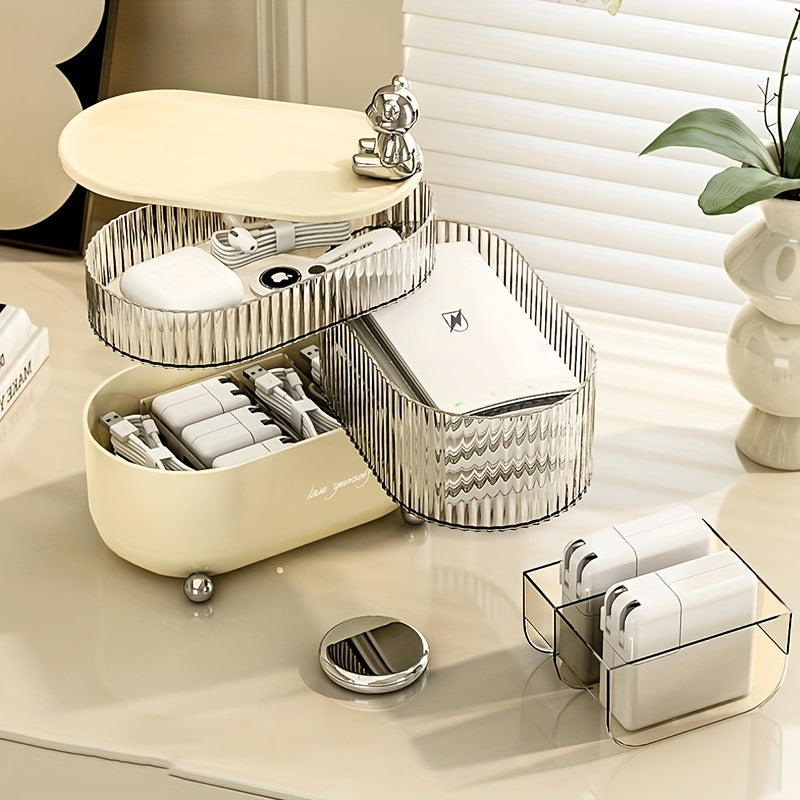 Rotating Desktop Jewelry Storage Box Display Box