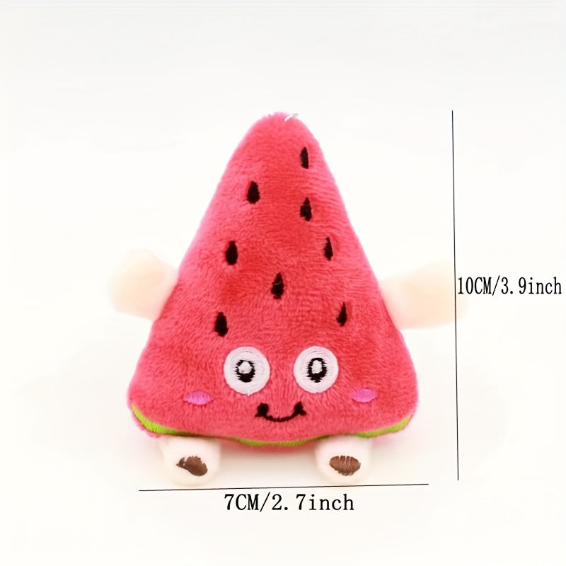 Cartoon Fruit Plush Keychain Strawberry Watermelon Carrot Charm Gift Pendant
