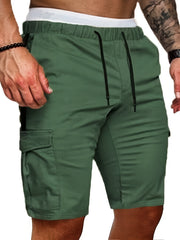 Men's Casual Cargo Shorts Waist Drawstring Outdoor Summer Shorts