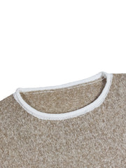 Casual Sweater Women's Plus Solid Long Sleeve Round Neck
