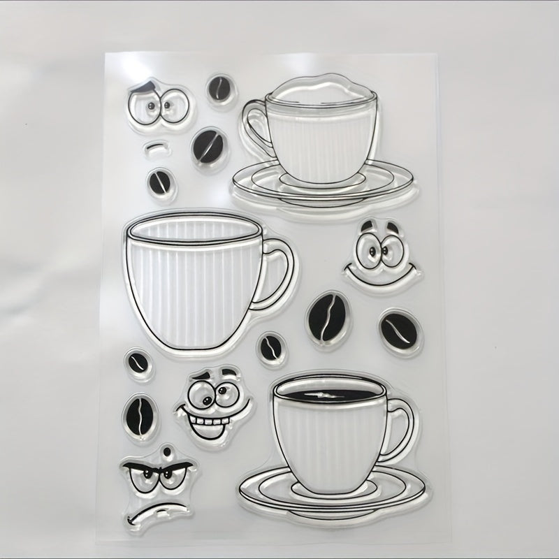 DIY Coffee Smiley Silicone Transparent Stamp