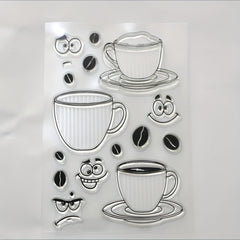 DIY Coffee Smiley Silicone Transparent Stamp