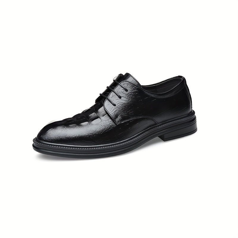 Men's Crocodile Embossed Oxford Shoes Wear Resistant Non-Slip Dress Shoes