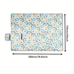 Portable Beach Blanket 3 Layers Sandproof Waterproof Mat Outdoor Geometry