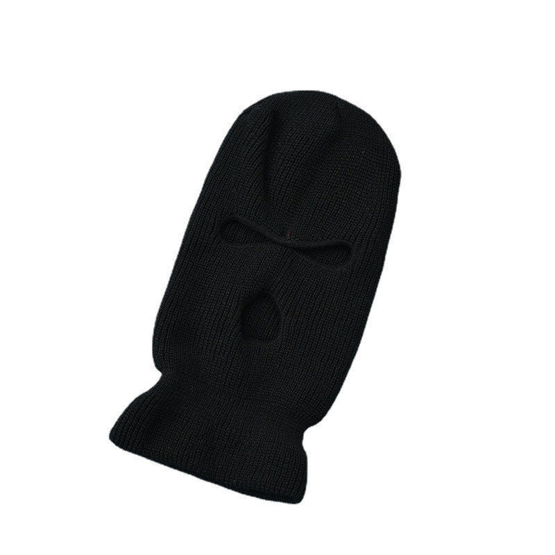 Three Hole Wool Hat Men Women Autumn Winter Outdoor Windproof Cycling