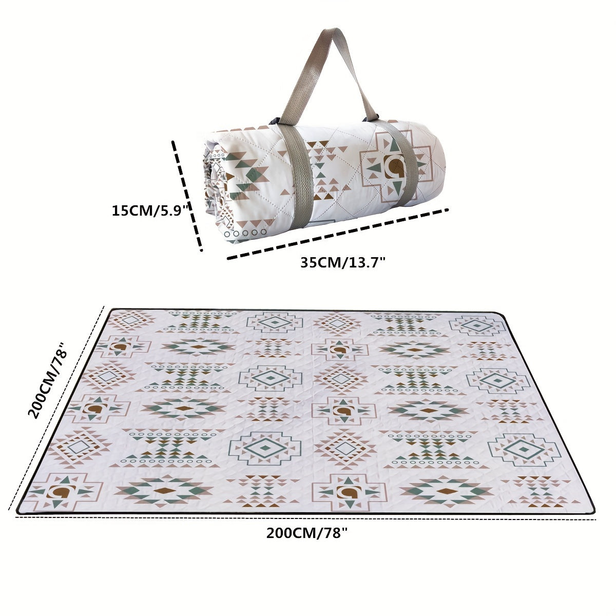Waterproof Retro Picnic Beach Blanket 78x78