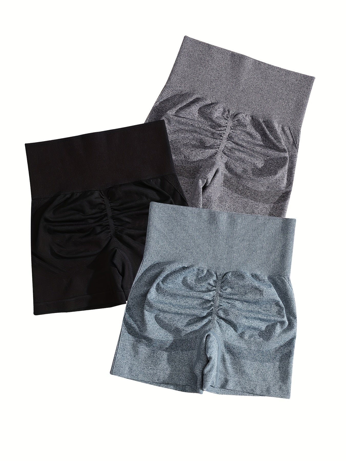 3pcs High Waist Yoga Shorts for Women