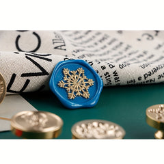 1pc Snowflake Pattern Seal Set Wood Handle Brass Seal Head Scrapbook DIY