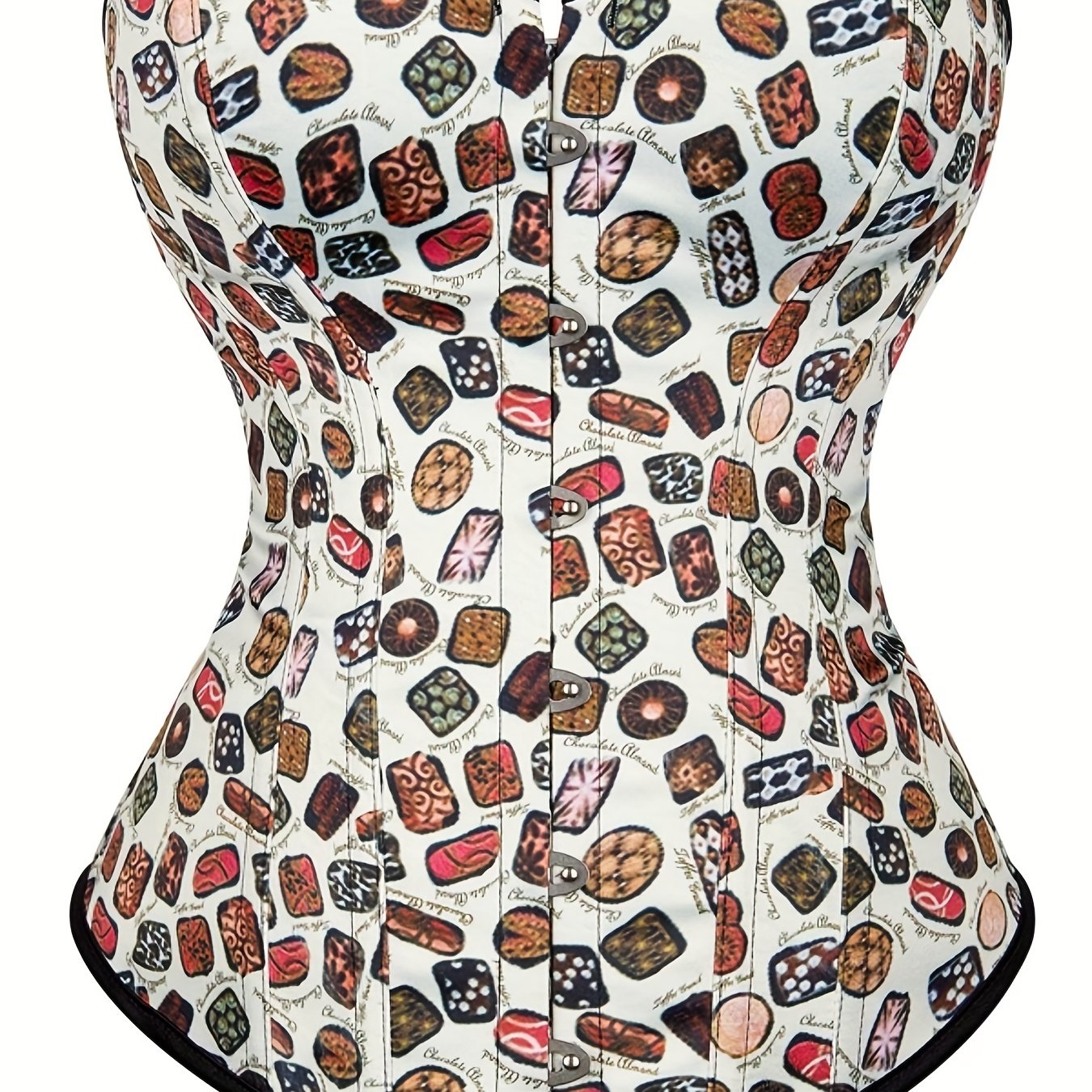 Food Print Lace Up Body Shaper Women's Lingerie
