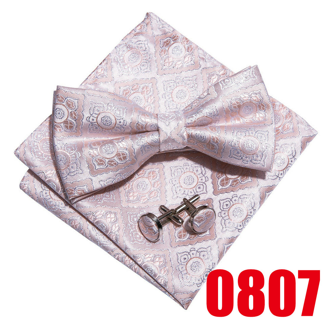 Barry Wang Purple Silk Bow Tie Set for Wedding