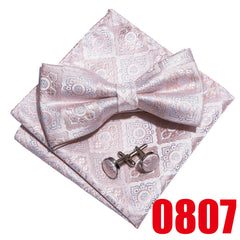 Barry Wang Purple Silk Bow Tie Set for Wedding