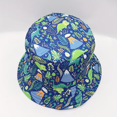 Dinosaur Print Bucket Hat Reversible Fisherman Cap