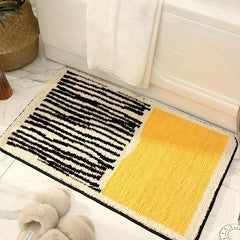 Geometric Pattern Anti-slip Bath Rug Machine Wash Non Slip Shaggy Plush Rugs Car